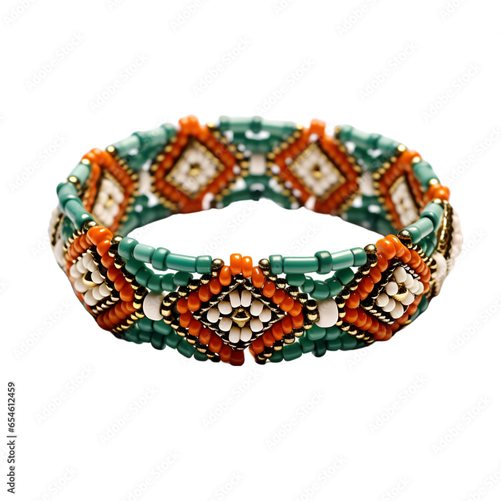 Beaded Bracelet Isolated on Transparent or White Background Beaded Bracelet Isolated on Transparent or White Background