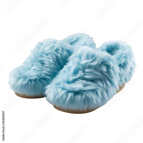 Fuzzy Slipper Isolated on Transparent or White Background