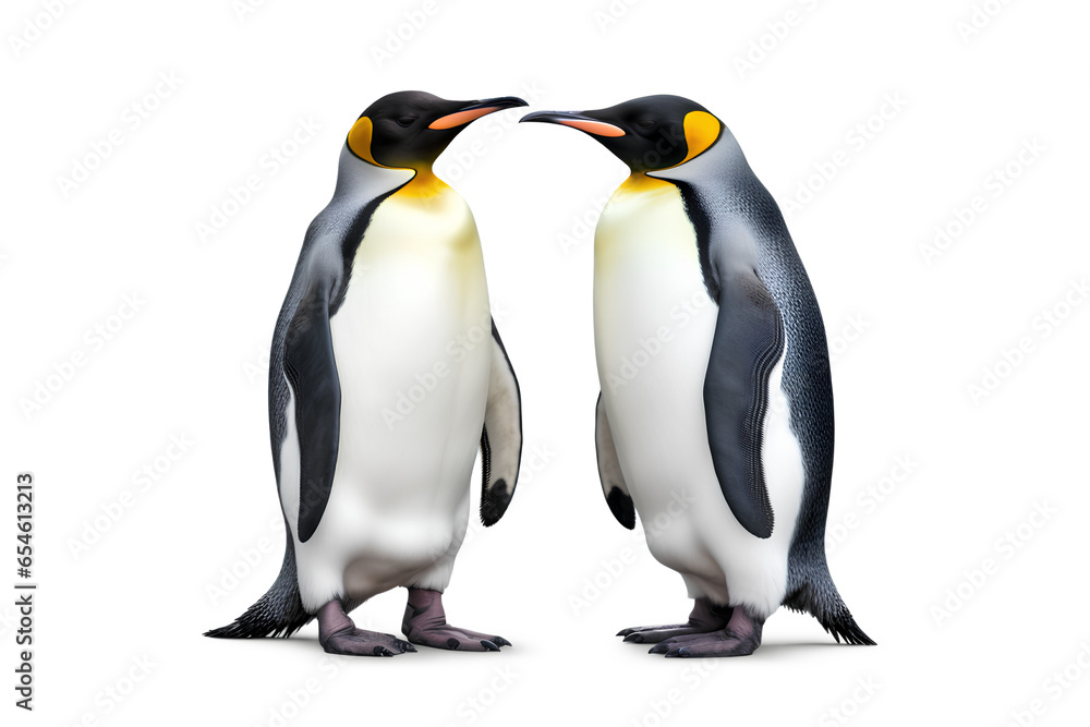 Obraz premium Penguins Isolated on Transparent Background, Generative AI