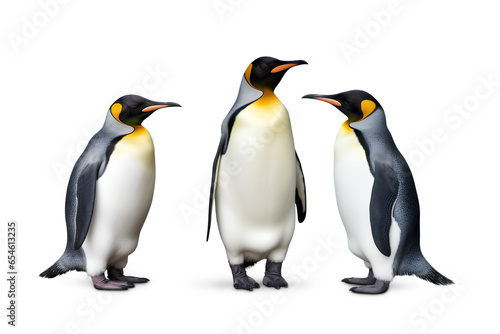 Penguins Isolated on Transparent Background  Generative AI