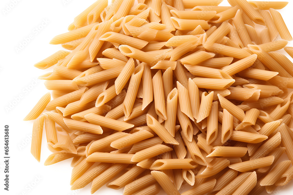 Raw Organic Dry Penne Pasta on Transparent Background, Generative AI Raw Organic Dry Penne Pasta on Transparent Background, Generative AI