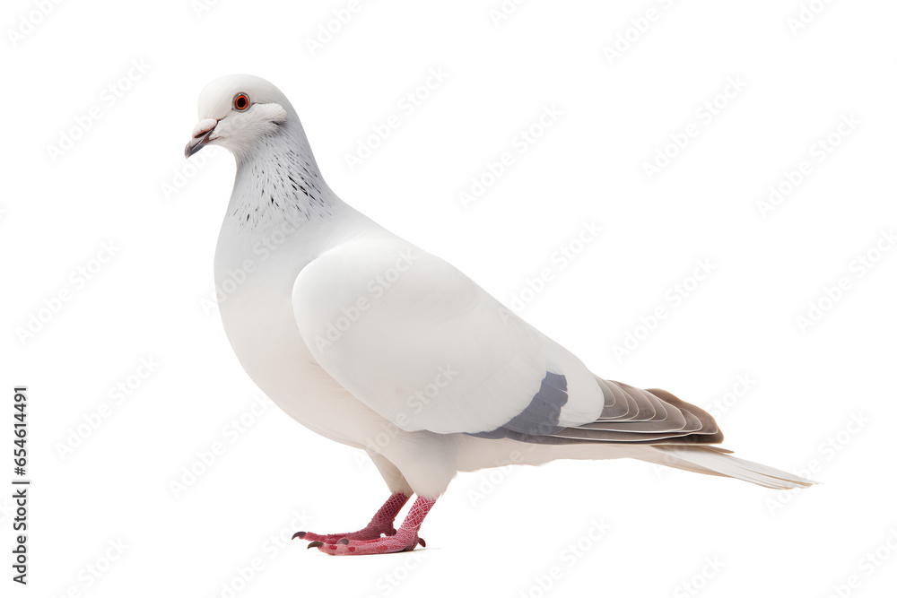 Fototapeta premium White Pigeon Isolated Transparent Background, Generative AI