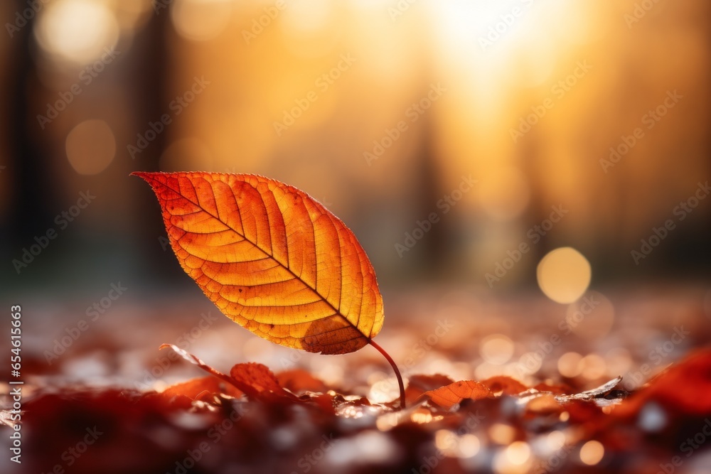 Fallen autumn leaves. Background with selective focus and copy space Fallen autumn leaves. Background with selective focus and copy space