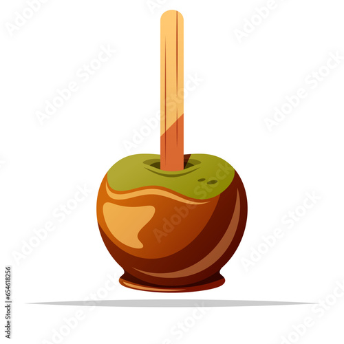 Caramel apple vector isolated illustration