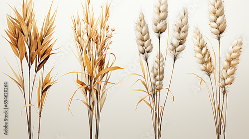 wheat ears isolated on white background UHD wallpaper Stock Photographic Image
