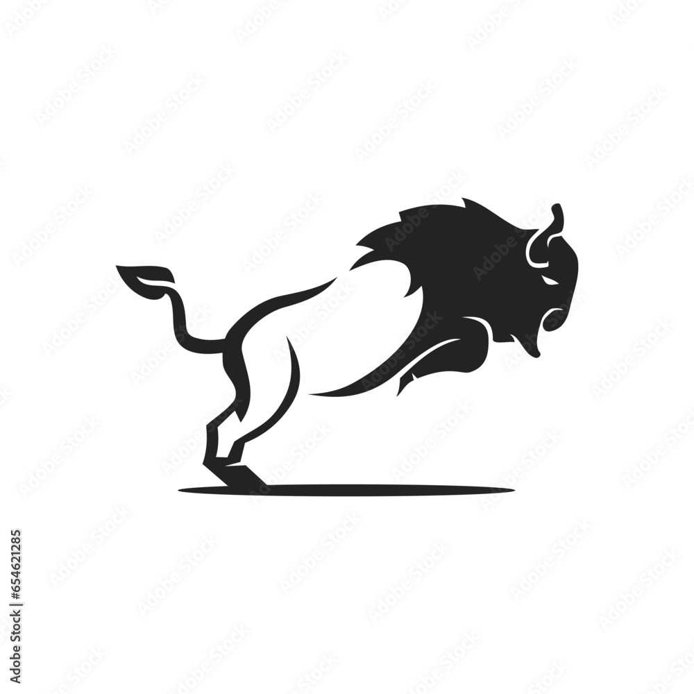 Obraz premium Bison logo template Isolated. Brand Identity. Icon Abstract Vector graphic
