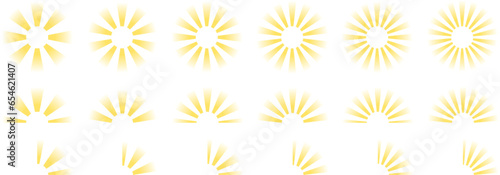 サンバーストのベクターイラストセット
