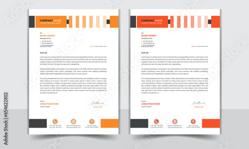 corporate letterhead design | simple and clean business corporate letterhead design template | with color variation geometric shapes letterhead design template print