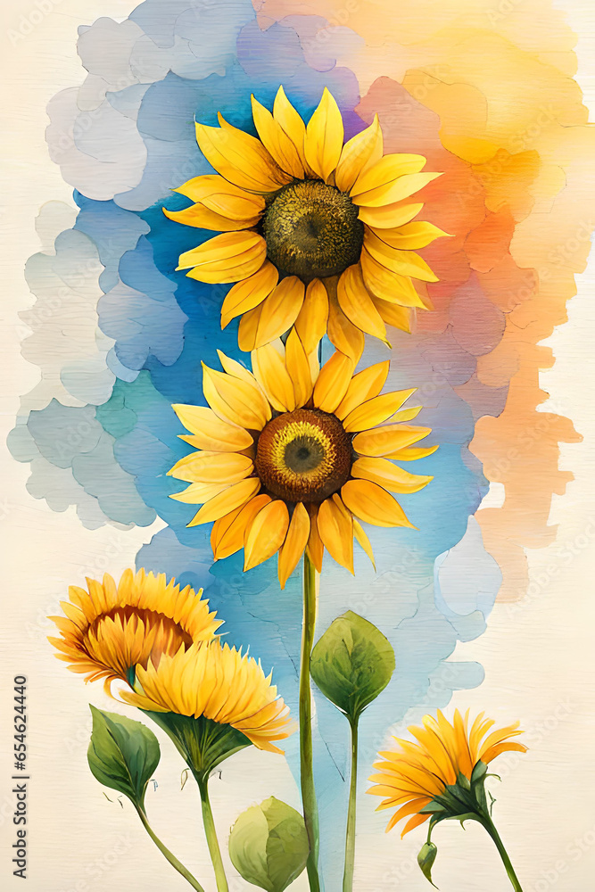 Obraz premium Modern Watercolor Florals for Illustration and Design