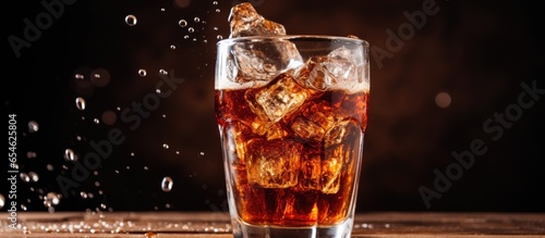 Cola being poured on a glass