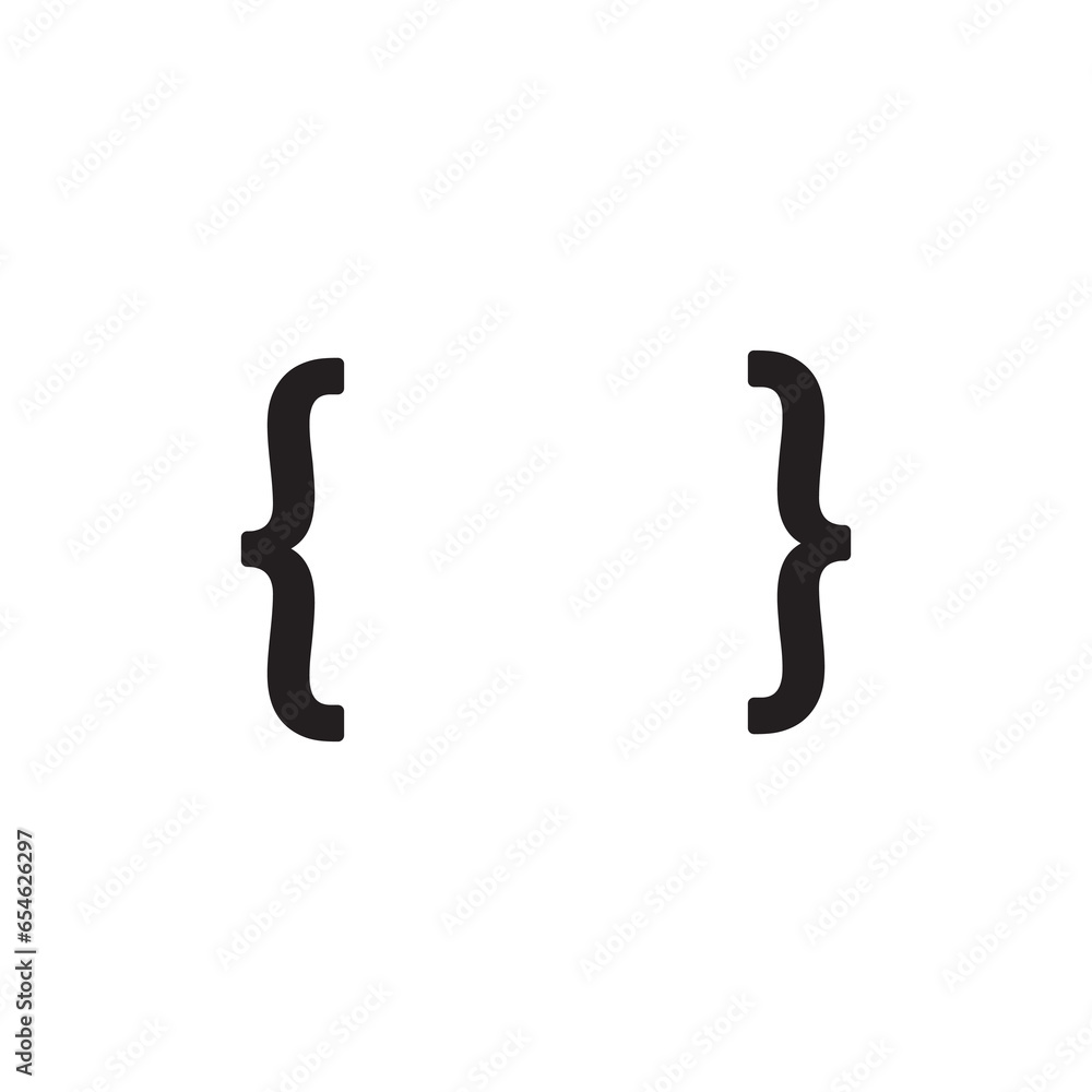 Bracket icon. Quote symbol. Simple flat illustration on white background..eps Bracket icon. Quote symbol. Simple flat illustration on white background..eps