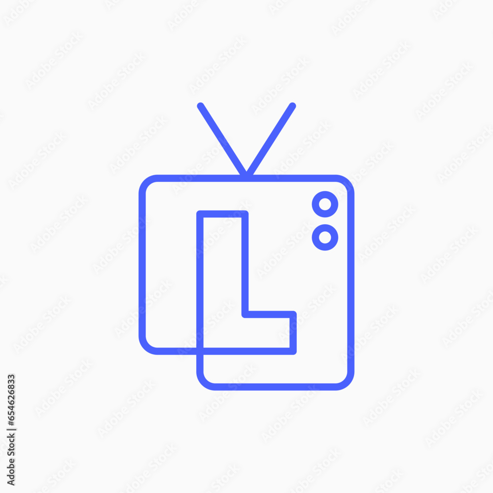 L letter mark channel television tv logo vector icon illustration L letter mark channel television tv logo vector icon illustration