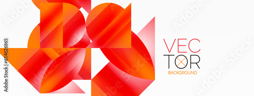 Serene gradient template. Circles and triangles mingle in minimalist perfection. Gentle fusion of forms and hues creates balanced yet captivating backdrop, embodying modern sophistication