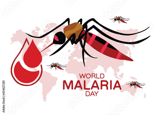 happy world malaria day, illustration, poster
