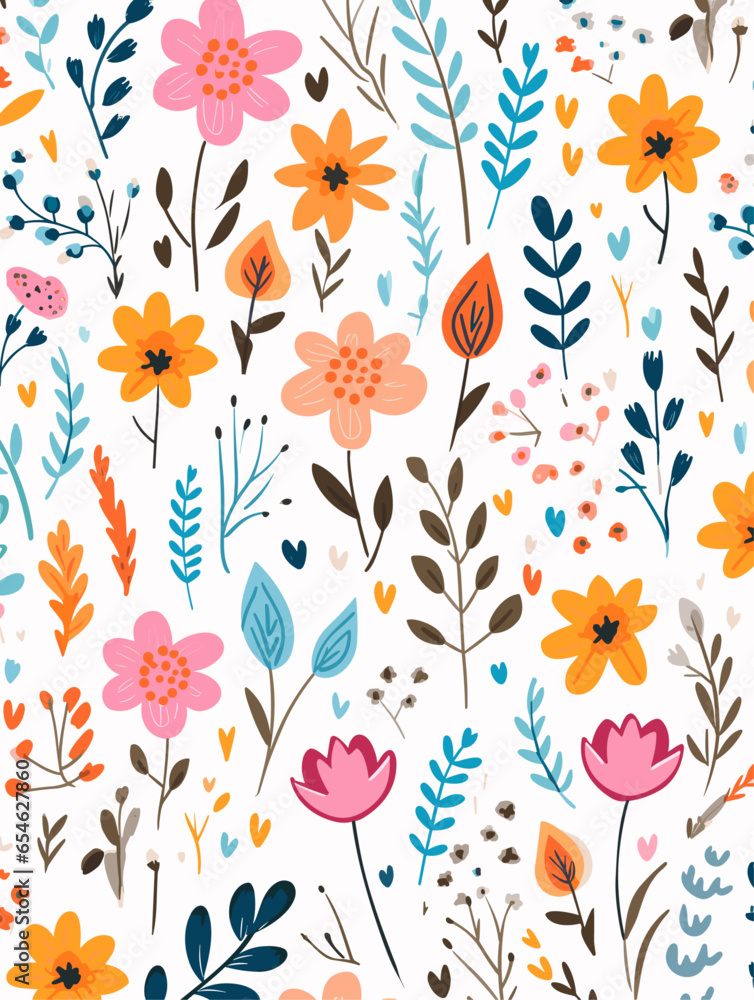 Wild flowers floral seamless pattern background. Good for fashion fabrics, children’s clothing, T-shirts, postcards, email header, wallpaper, banner, posters, events, covers, and more. Wild flowers floral seamless pattern background. Good for fashion fabrics, children’s clothing, T-shirts, postcards, email header, wallpaper, banner, posters, events, covers, and more.
