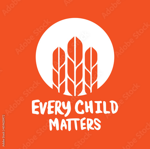 Every Child Matters. National Day for Truth and Reconciliation. Orange T-Shirt Day. 30th September. Vector Illustration.