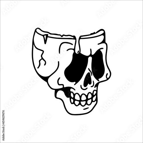split skull concept vector illustration