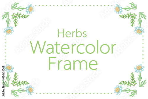 アロマに使われるハーブ・植物のイラスト・フレーム。ベクター素材