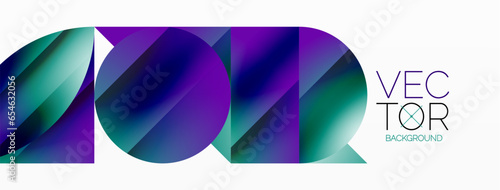 Serene gradient template. Circles and triangles mingle in minimalist perfection. Gentle fusion of forms and hues creates balanced yet captivating backdrop, embodying modern sophistication