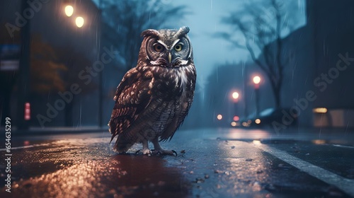 flying owls, impressive cinematic lighting photo