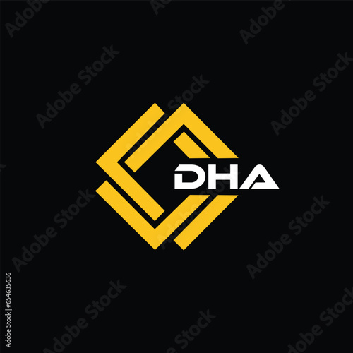 DHA letter design for logo and icon.DHA typography for technology, business and real estate brand.DHA monogram logo.