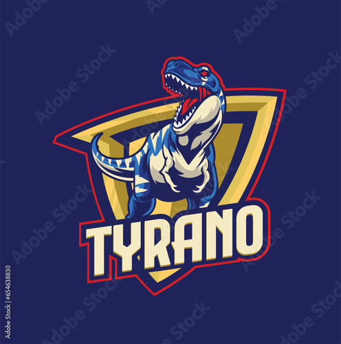 Vector illustration of trex mascot logo template for sport team and gaming team