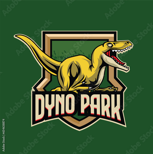 Vector illustration of Raptors dinosaur mascot logo template for sport team and gaming team