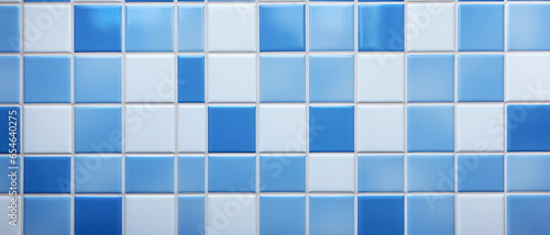 White or Blue ceramic tile wall chequered background bathroom floor texture. Ceramic wall and floor tiles mosaic background