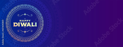 nice happy diwali occasion banner with mandala frame design