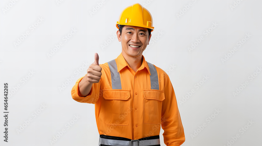 Asian Engineer, Professional Contractor on White Background. onstruction Engineer. Construction Contractor. Asian Engineer, Professional Contractor on White Background. onstruction Engineer. Construction Contractor.