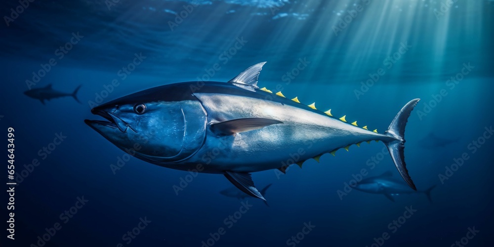 Fototapeta premium Bluefin Tuna Fish Under The Ocean