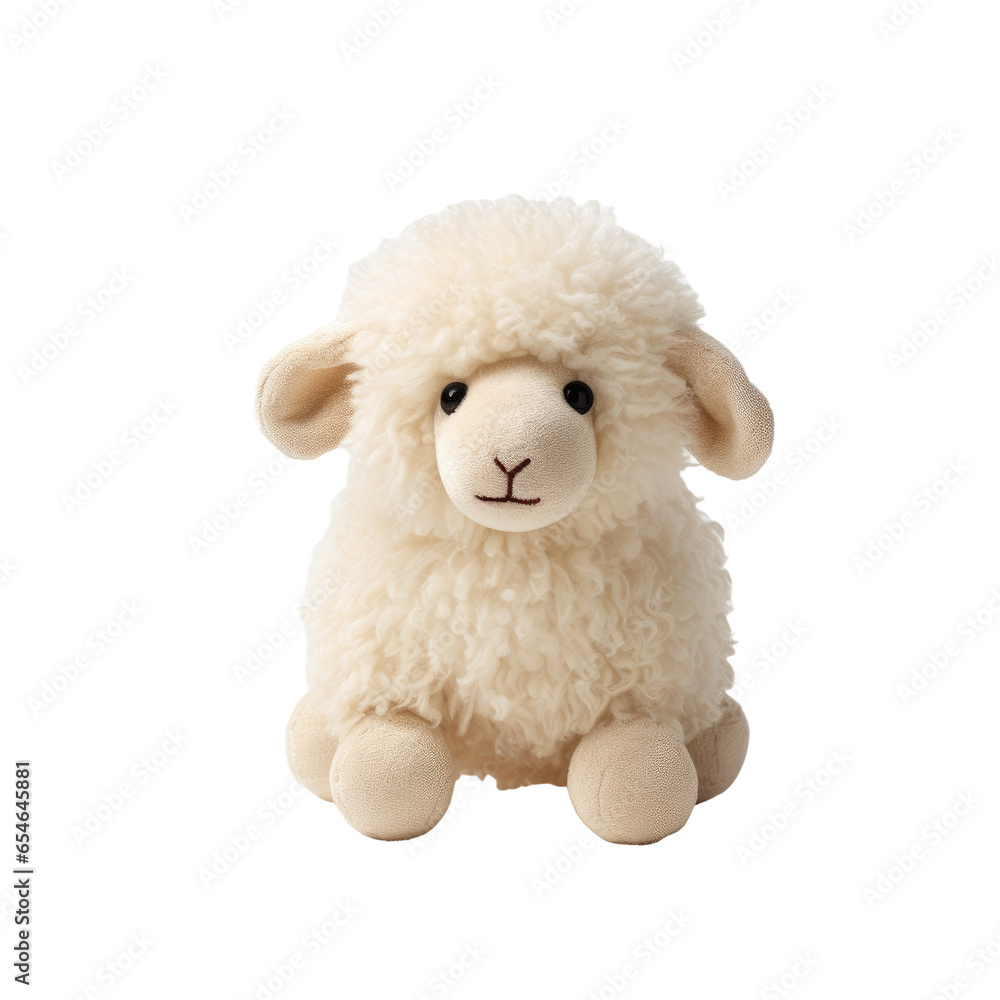 Baby sheep Plush Toy on transparent background Baby sheep Plush Toy on transparent background