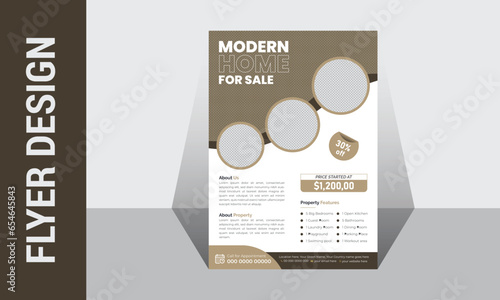 Simple creative & modern real estate flyer design A4 template, Property sale flyer design, Home sale flyer