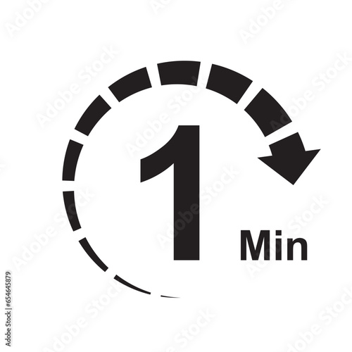 1 minute timer clock icon vector illustration eps