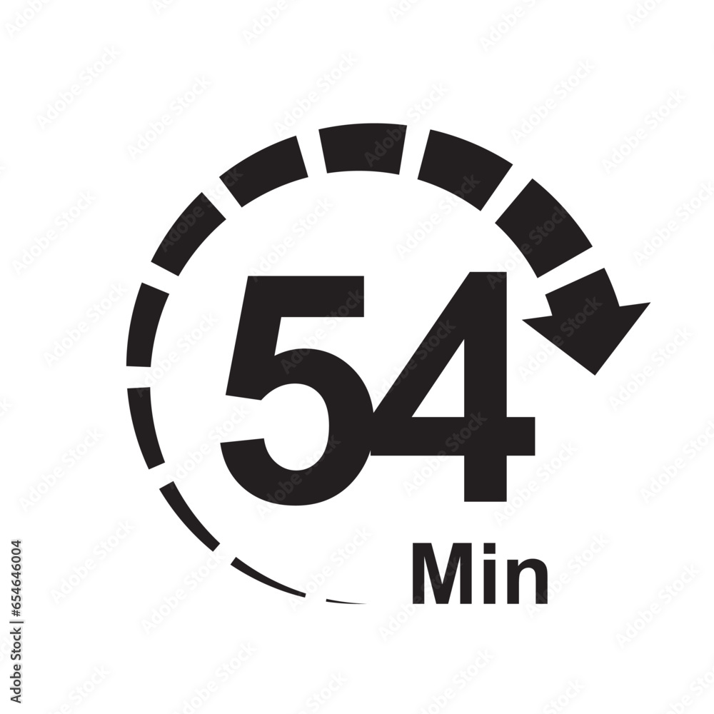 54 minute timer clock icon vector illustration eps 54 minute timer clock icon vector illustration eps