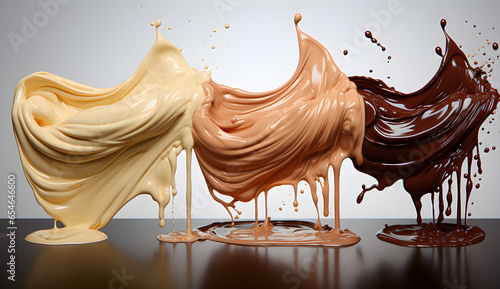 Chocolate splashes clipart, liquid emulsion printing, aquirax uno, soggy. photo
