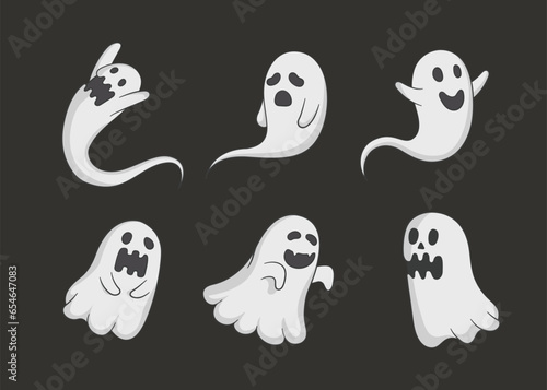 Cartoon ghost spooky halloween spirit vector image.