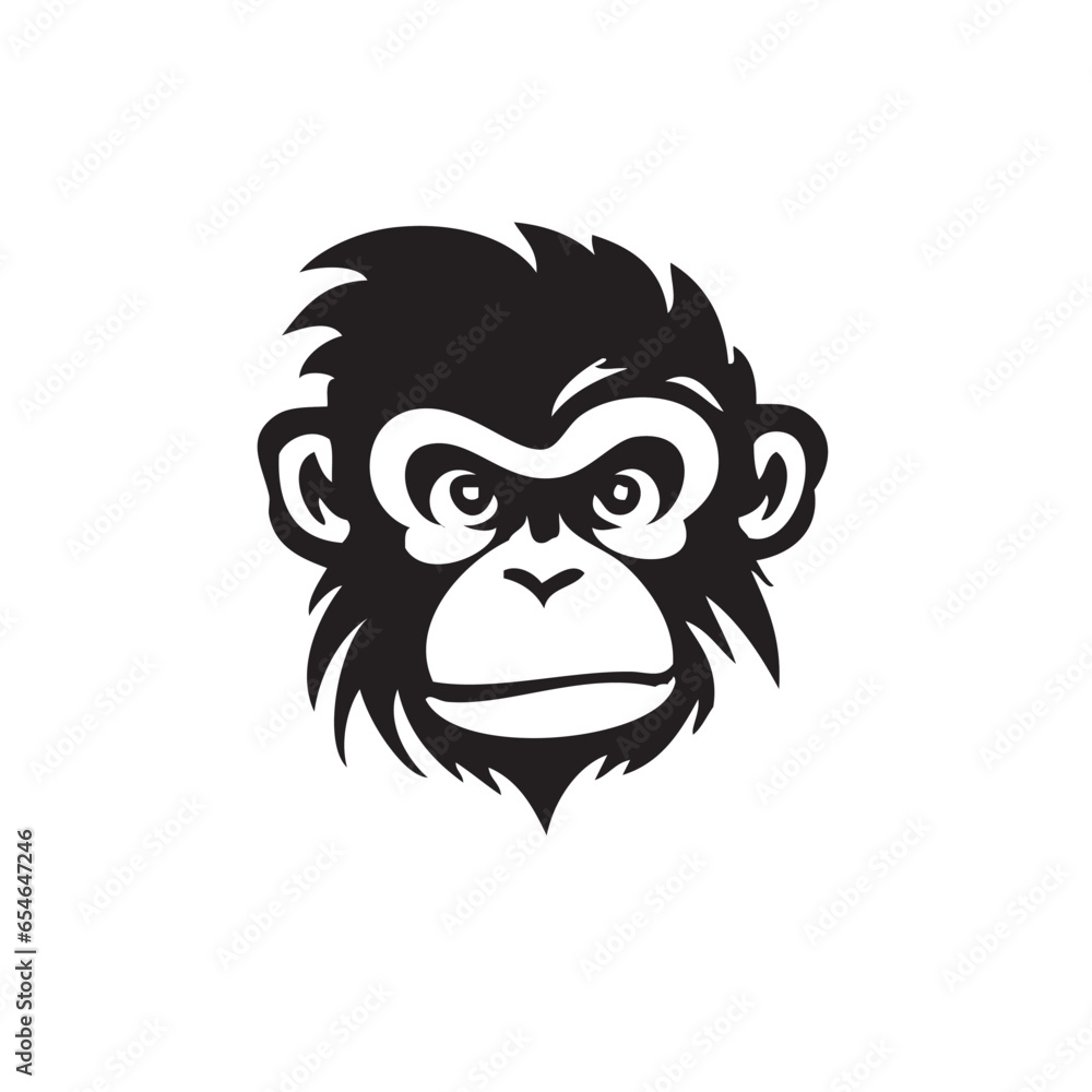 Monkey head, logo, vector