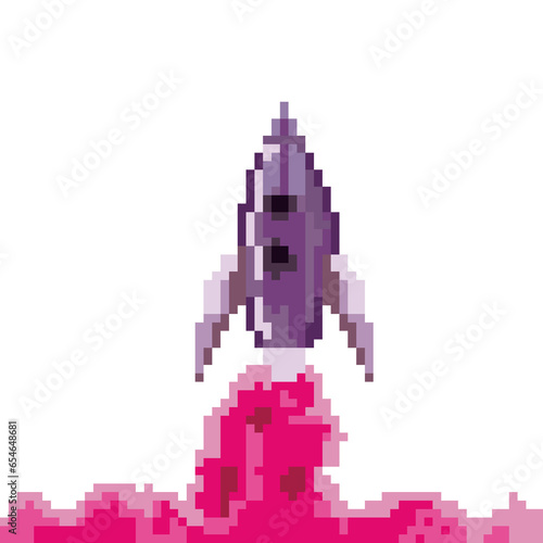 rocket that shoots with pink smoke