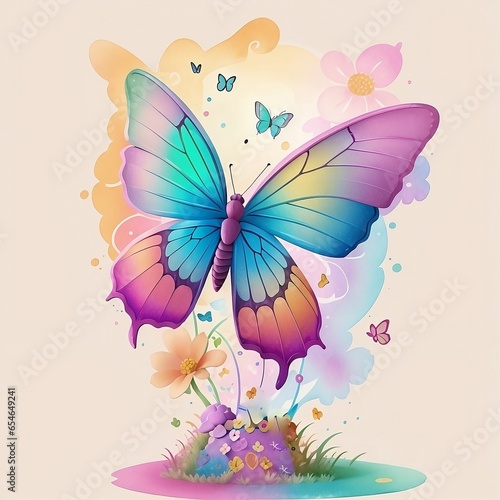 butterfly and flowers © irutha