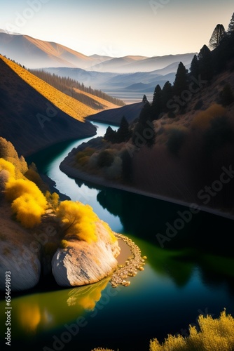 sunrise over the lake