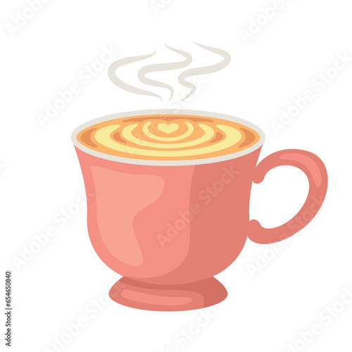 Hot chocolate coffee icon illustration. Vector design