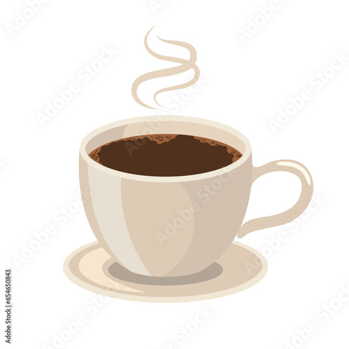 Hot coffee icon illustration. Vector design