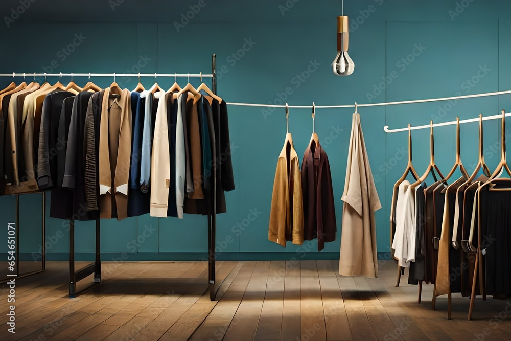 clothes on hangers AI Generated
