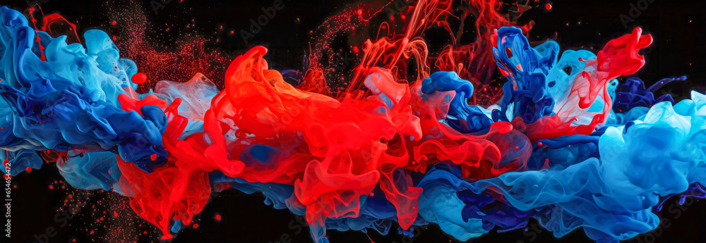 Colorful smoke isolated on black background. Abstract background for design.