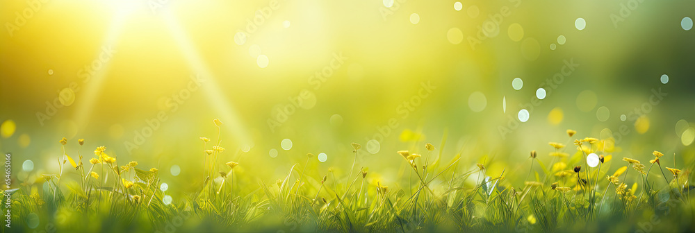 Panoramic fresh spring grass background Panoramic fresh spring grass background