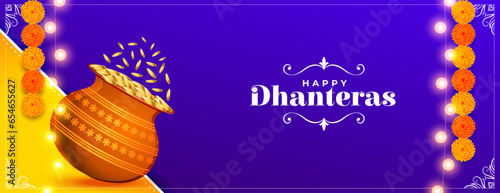 decorative happy dhanteras celebration wallpaper for worship and blessing