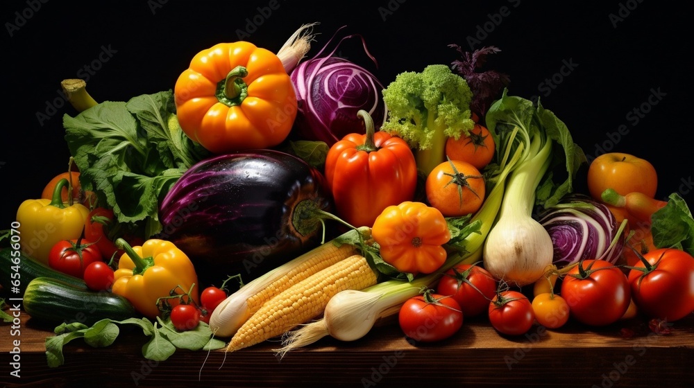 Generative AI : Vegetables close-up. Generative AI : Vegetables close-up.