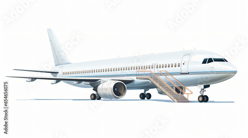 Wide body passenger jet plane isolated on white background 