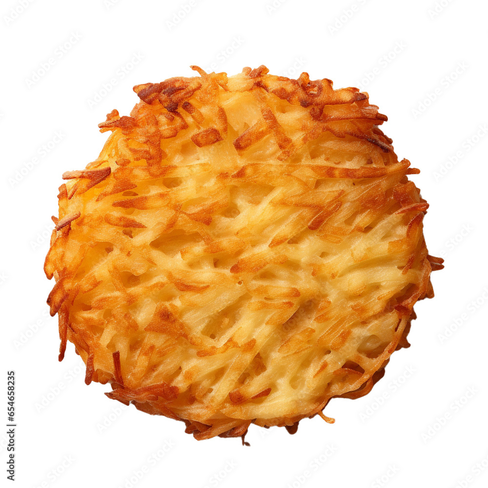 Hash browns American food isolated on white - obrazy, fototapety, plakaty 